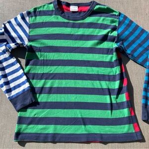 HANNA ANDERSSON COLOR BLOCK STRIPED LONG SLEEVE T-SHIRT PAJAMA SIZE ADULT Medium